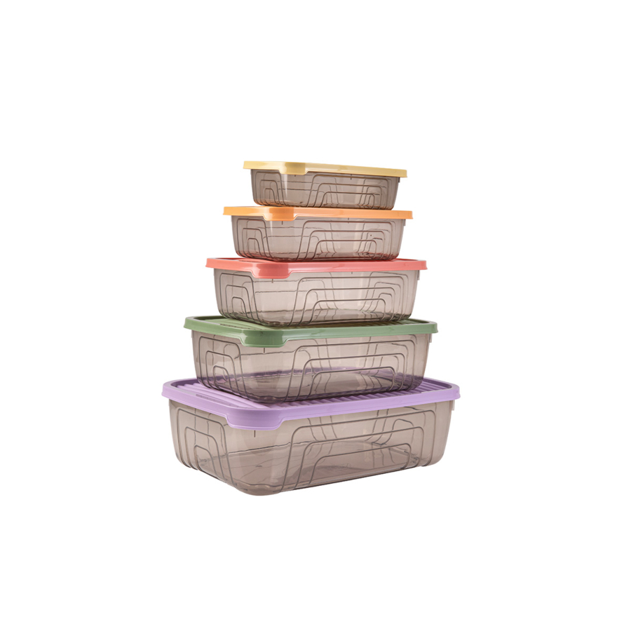 Set de 5 boîtes de rangements rectangulaires - Multicouleur Soldes été vague 2