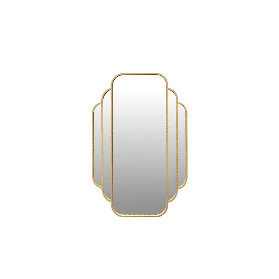 MIROIR DECORATIF EVENTAIL EN FER 60x90cm - DORÉ Décorations
