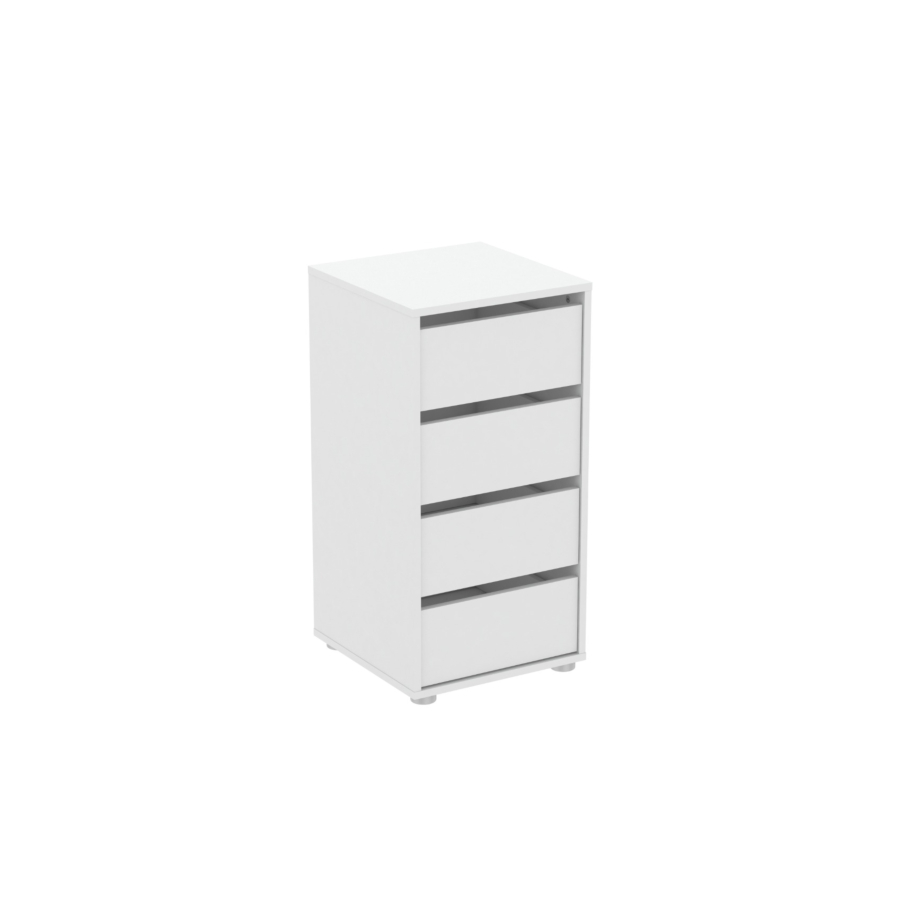 Commode BLOKTY 4 tiroirs – Blanc Commodes