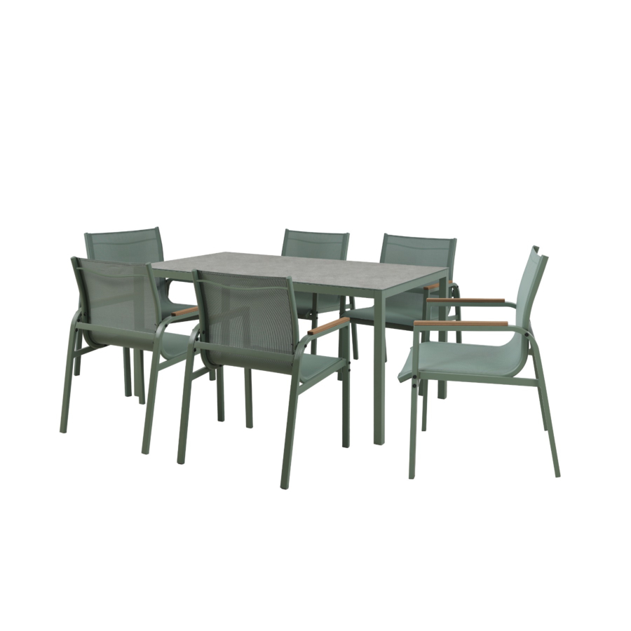 SET SALLE à MANGER Extérieur OASIS - VERT Meubles jardin