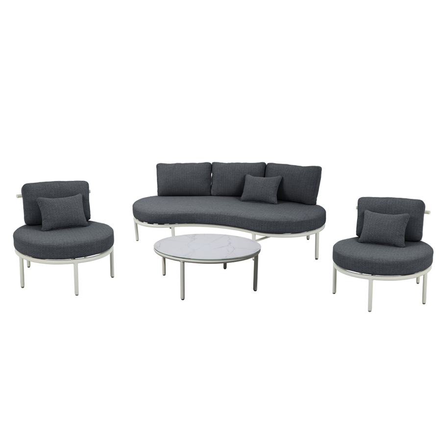 Salon De Jardin COMFORT ZONE - Gris Foncé Soldes été vague 2