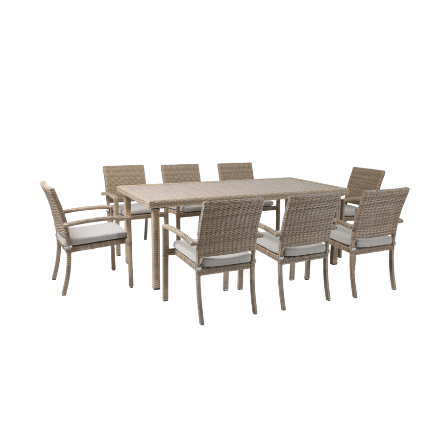 Set Table À Manger + 8 Chaises Sicilia - Taupe Tables et chaises de jardin