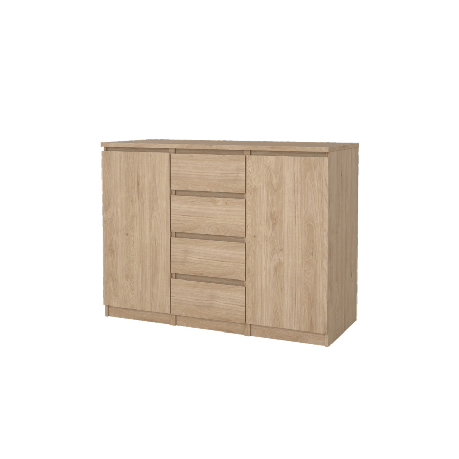 Commode NAIA 2 Portes Et 4 Tiroirs - Chêne Rangements