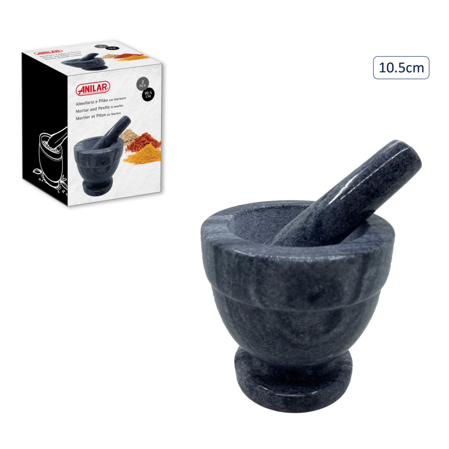 Mortier et pilon en marbre Préparations culinaires