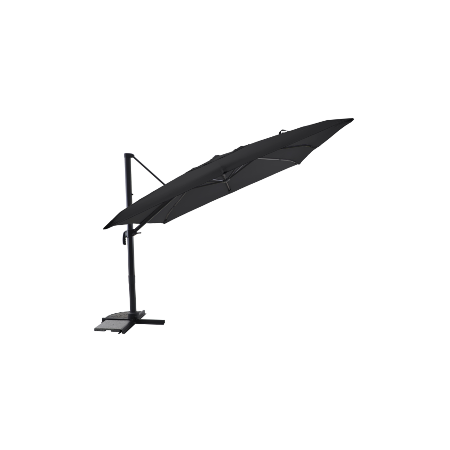 Parasol Déporté Base Rot 360° Robusto Mwh 3x3M - Gris Foncé Parasols déportés