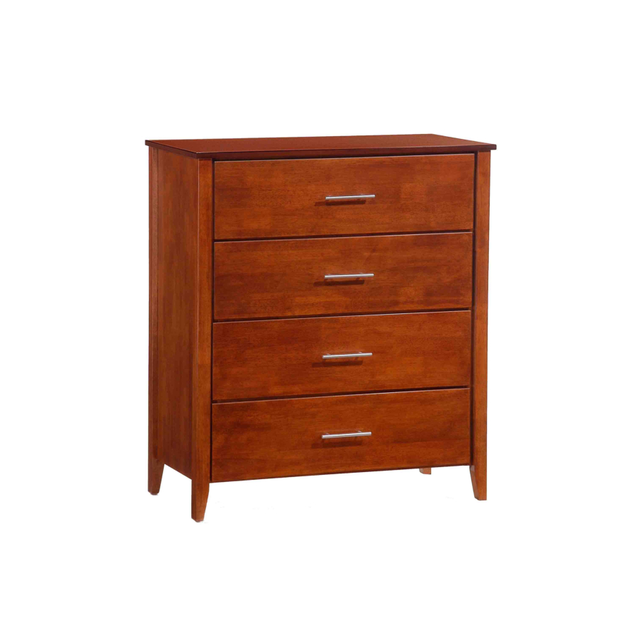 Commode STELAR 90x45x104cm Avec 4 Tiroirs - Marron Chambre enfant