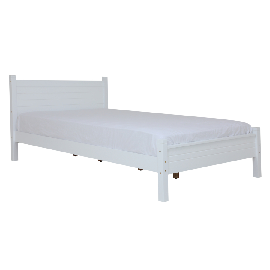 Lit LALA 90x200cm Avec Sommier Et Bois Massif - Blanc Chambre enfant