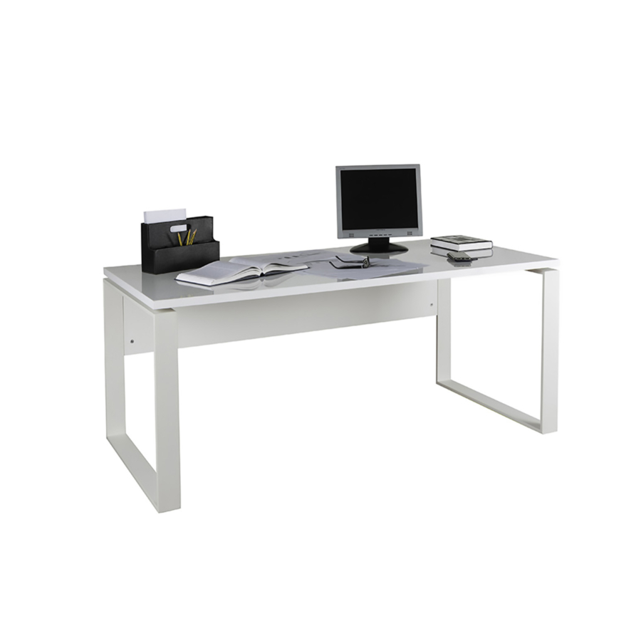 Bureau De Direction DISEGNO Retour Et Voile De Fond - Blanc Bureau Professionnel