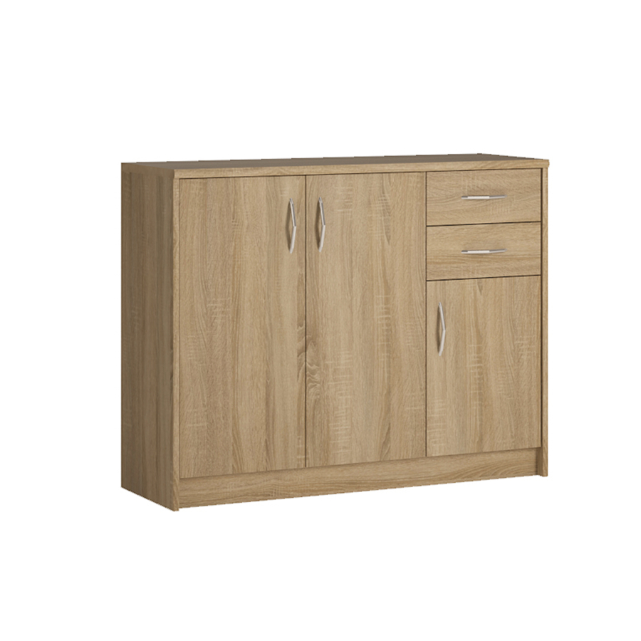 Meuble Multifonction SCONTO Avec 3 Portes + 2 Tiroirs - Marron Clair Soldes été vague 2