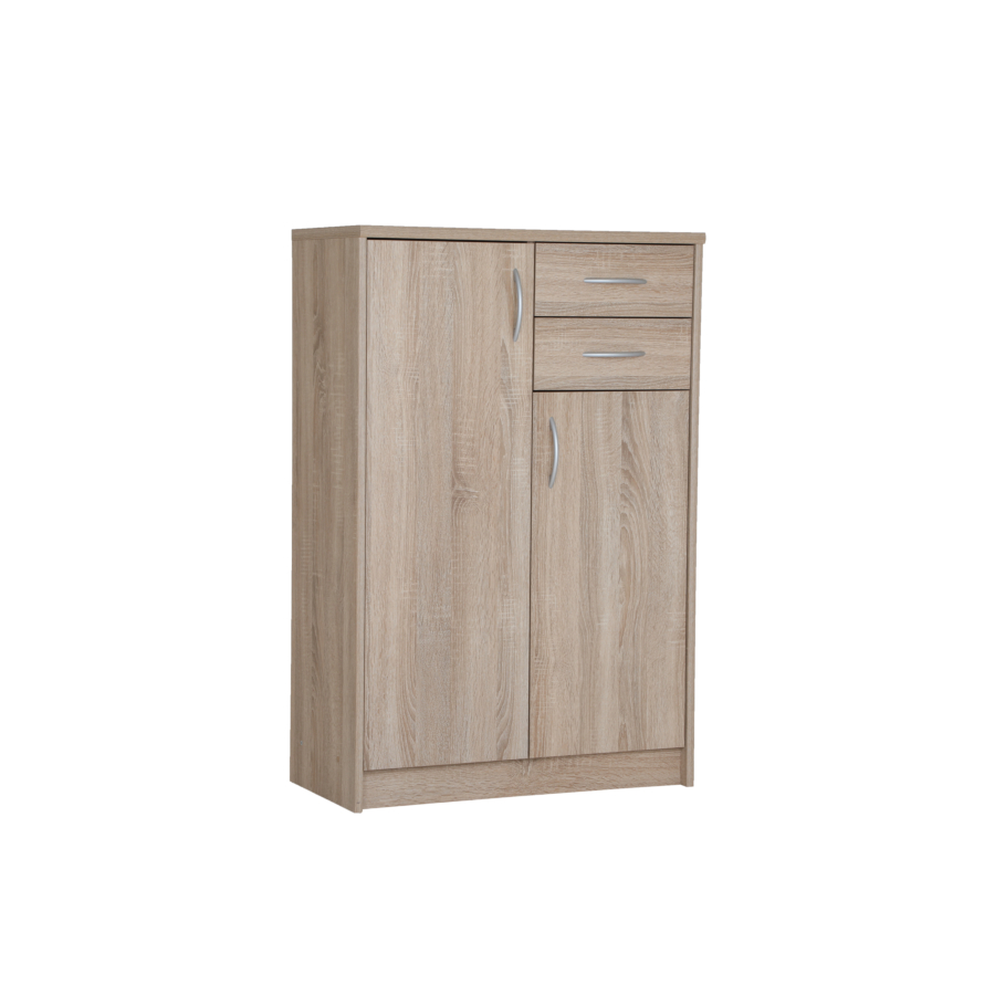 Meuble Multifonction SCONTO 2 tiroirs 2 portes Marron Clair Soldes été vague 2