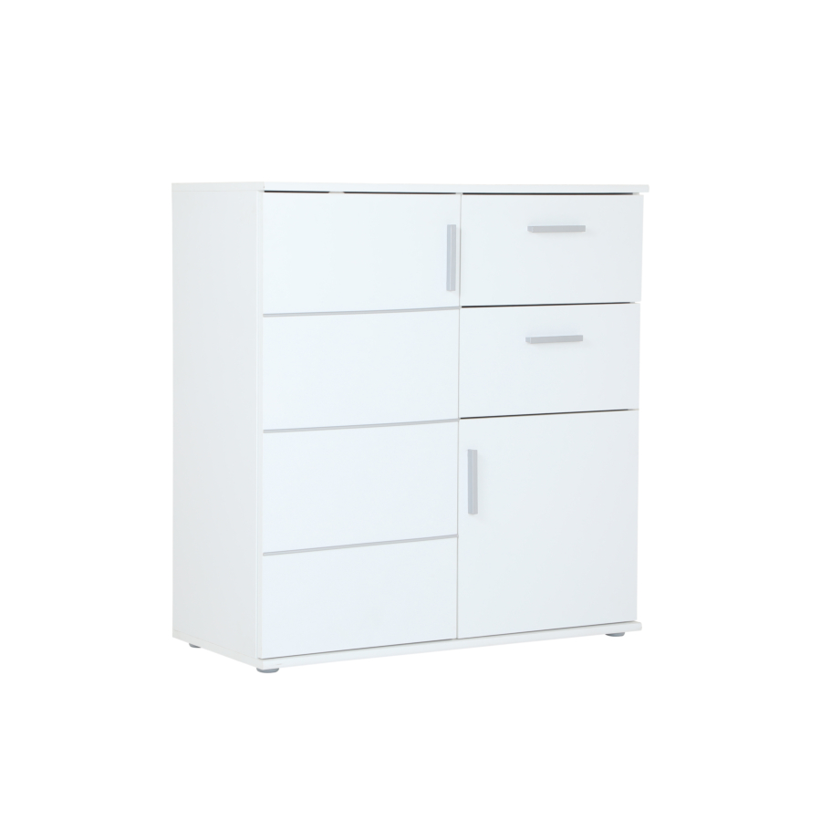 Meuble Multifonction JONAS 2 Portes et 2 Tiroirs - Blanc Cassé Vente Flash