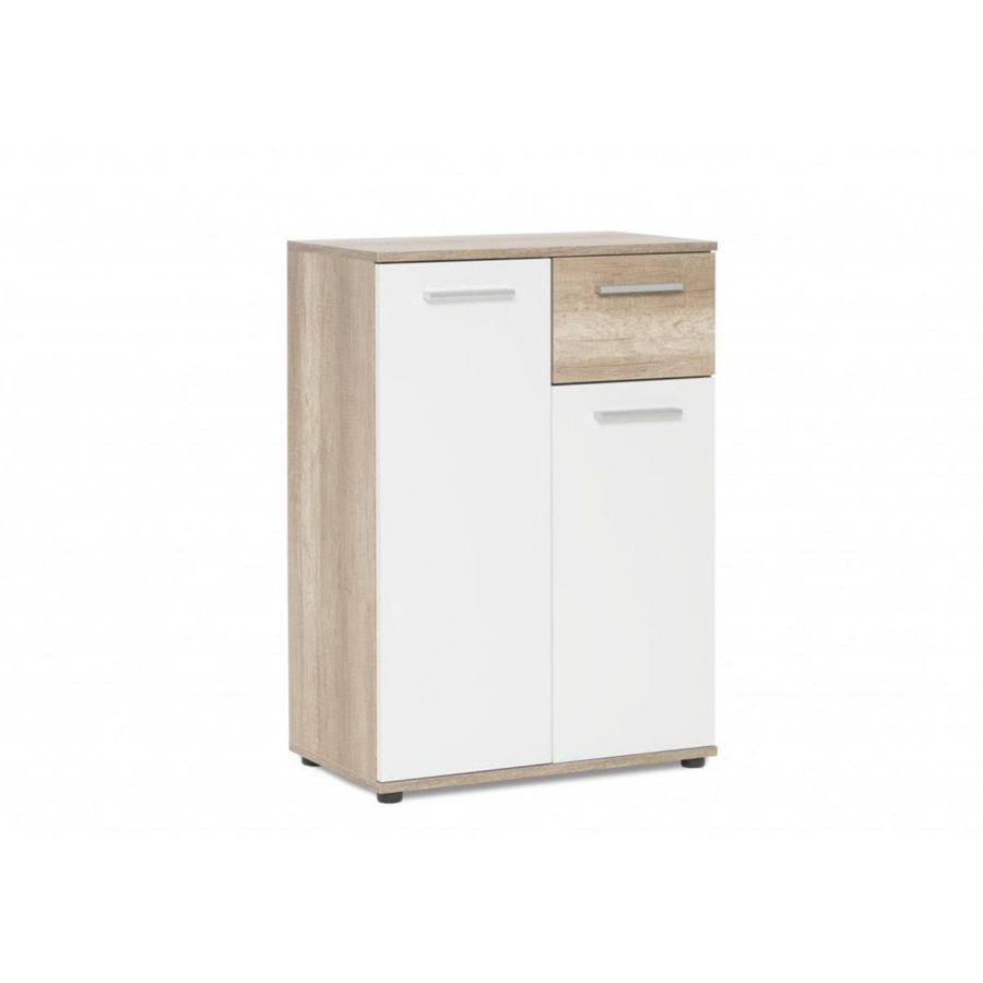 Meuble Multifonction JACKY 2 portes et 1 tiroir - Blanc Soldes été