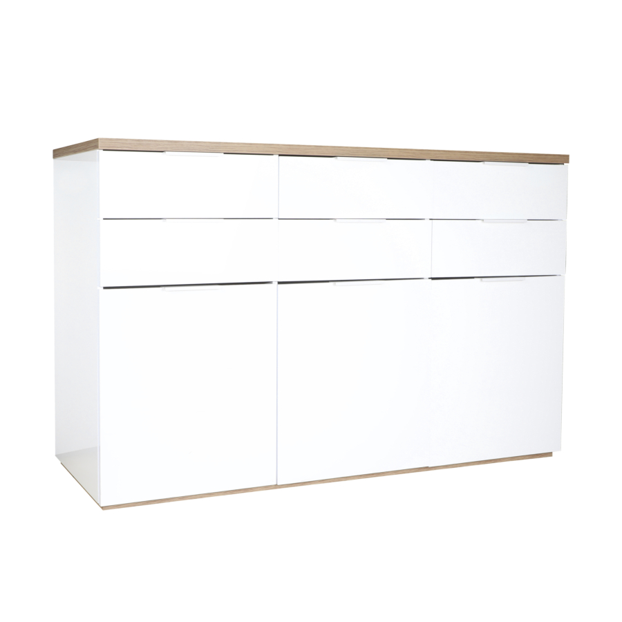 Meuble Multifonction MUNDI 3 portes 6 tiroirs Blanc Soldes été vague 2