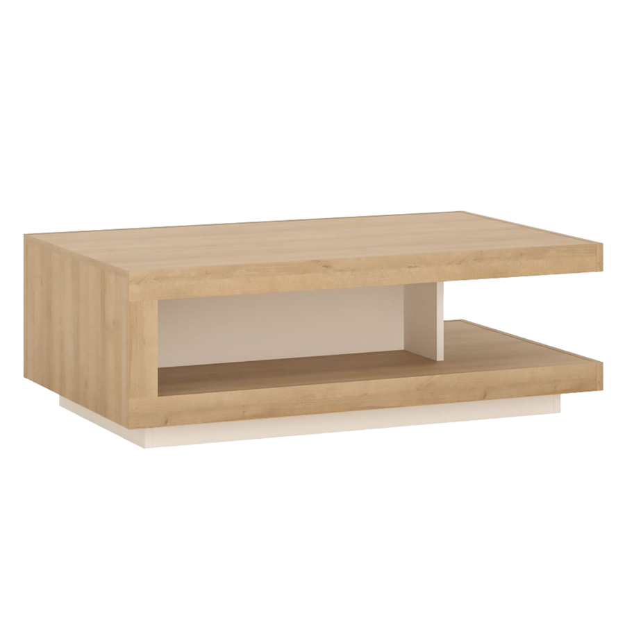 Table basse LYON - Blanc / Chêne Soldes été vague 2