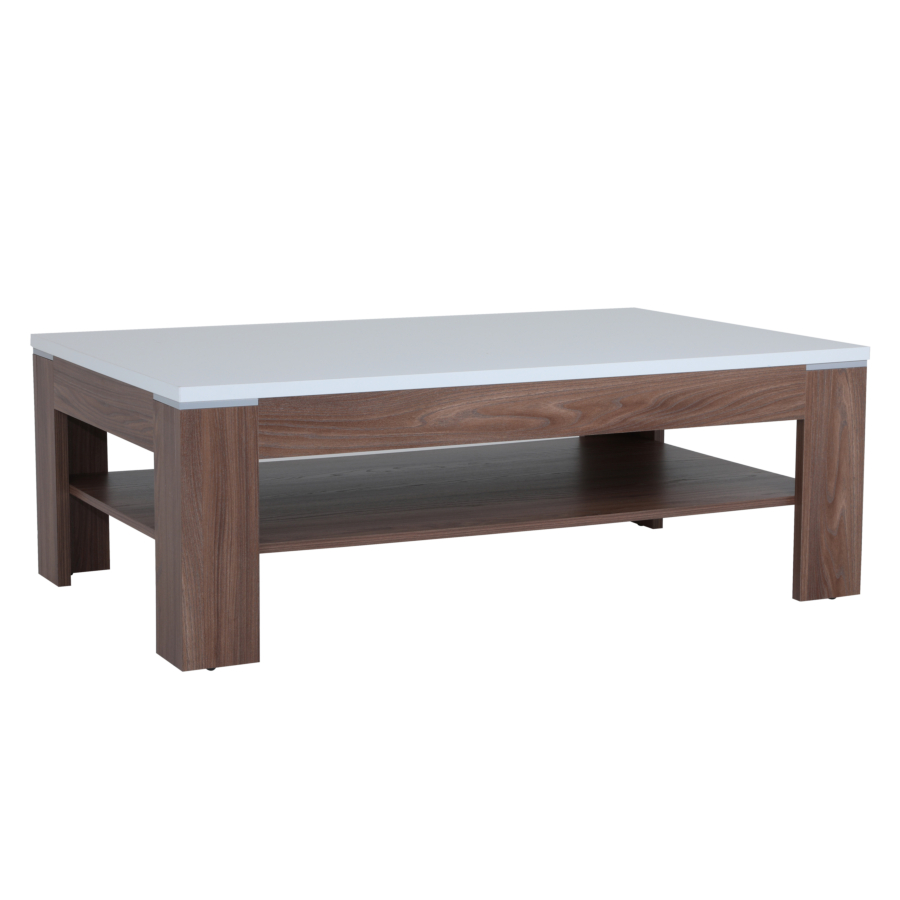 Table basse SAINT TROPEZ Marron et Blanc Soldes été