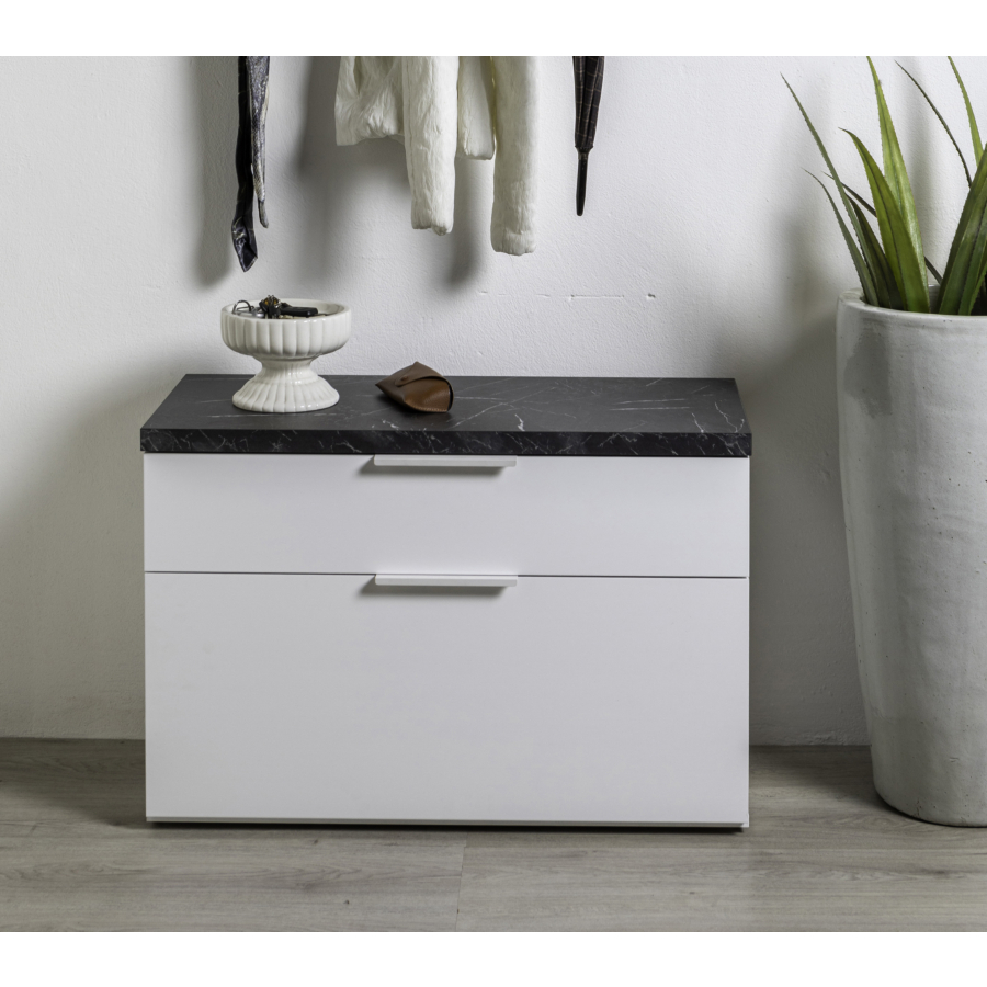 Petit Meuble MUNDI - Marbre / Blanc Soldes été vague 2