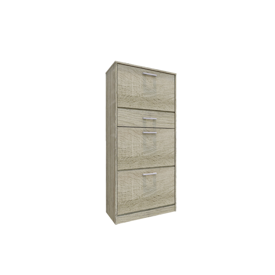 Meuble à chaussures HVP 3 abattants 1 tiroir - Beige Oak Meubles à chaussures