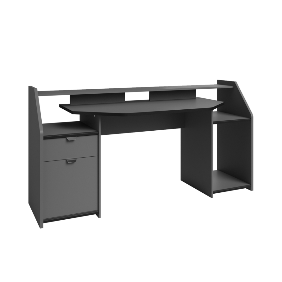 Bureau GAMER 180x67x92cm - Gris Bureau Junior