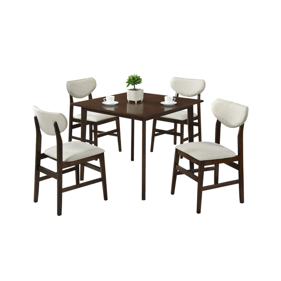 Set Table À manger ALBA Avec 4 Chaises – Cappucino Soldes été vague 2