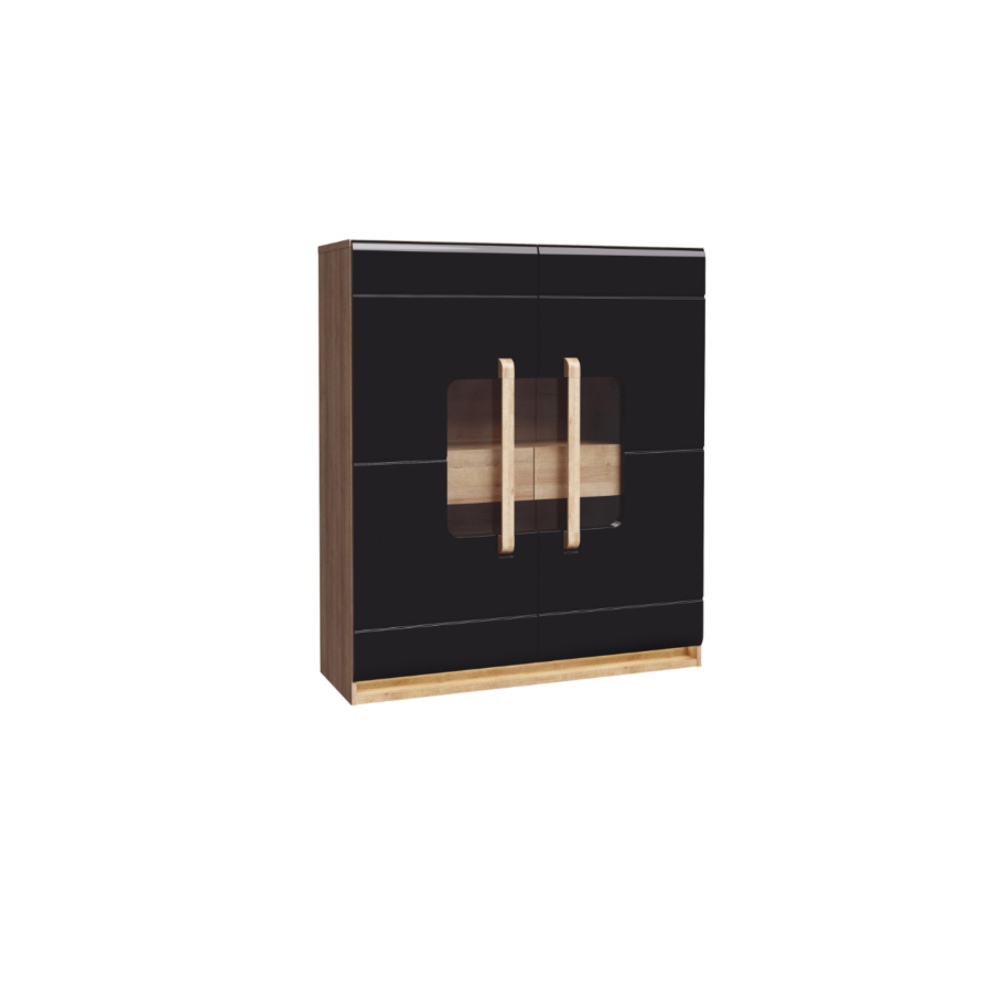 Vitrine ATTENTION - Beige / Noir Séjour