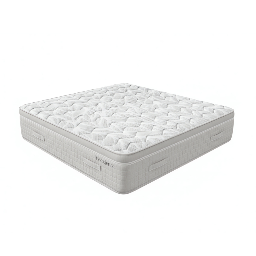 Matelas Therapedic Backsense+ 200X200 - Blanc/Gris Essentiel HIVER