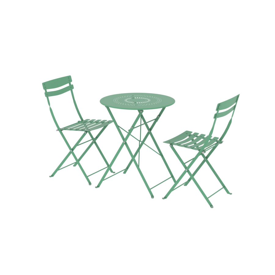 Set Bistro Pliable Baihe 2 Chaises + Table - Vert Olive