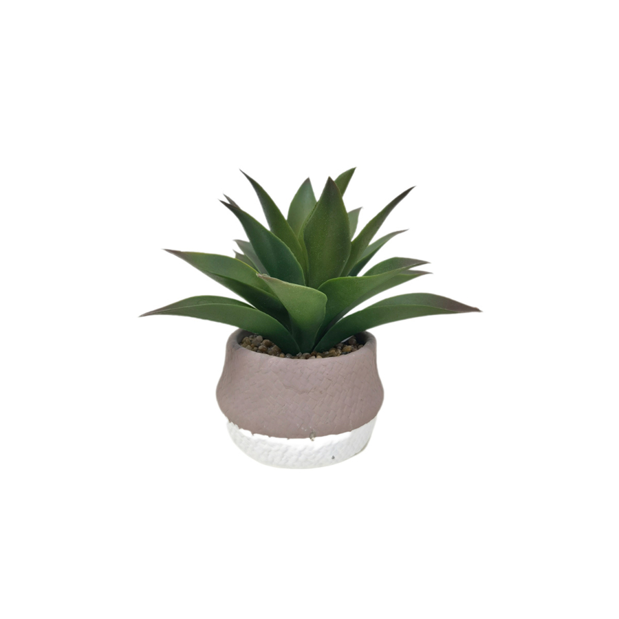 Plante ARTIFICIELLE AVEC POT EN CIMENT 22x22x24cm - Blanc Plantes et fleurs artificielles