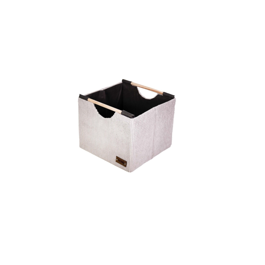 Boite De Rangement Côtelé 27x26x24cm - Gris Beige Accessoires-rangements