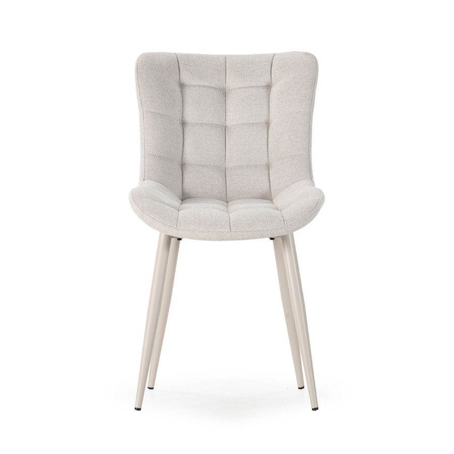 Chaise Rube Crème – Pied Assorti – 48 × 62 × 49,5 / 85 cm Chaises de table à manger