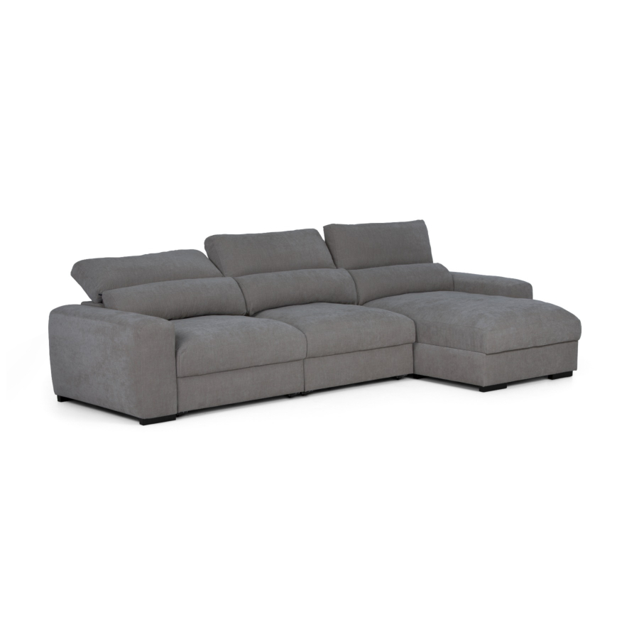 Canapé HECTOR Fonction lit + Rangement - Gris Foncé Vente Flash