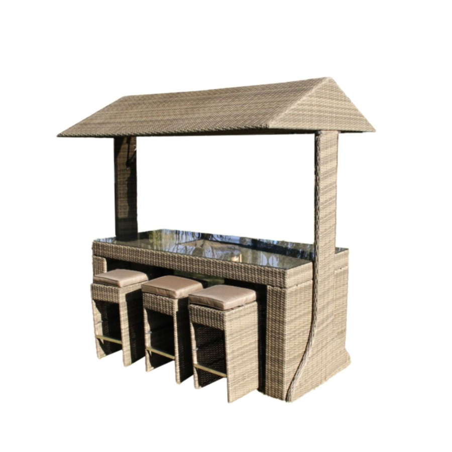 Ensemble Jardin Vip Vibes Avec 6 Tabourets Et Table Haute - Taupe Meubles jardin