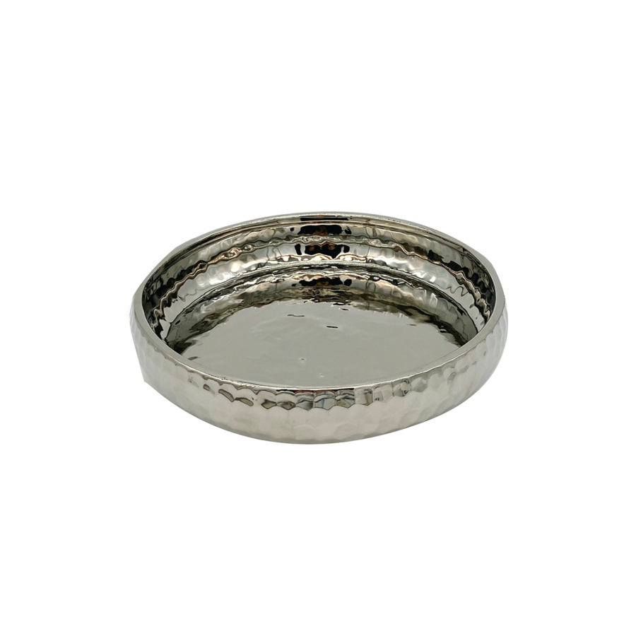 Plat Décoratif HUIFA 25x25x5cm - Argenté Objets de décoration