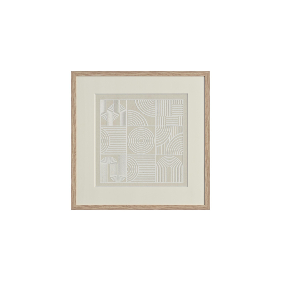 Tableau Géométrique Avec Cadre - Beige Décorations