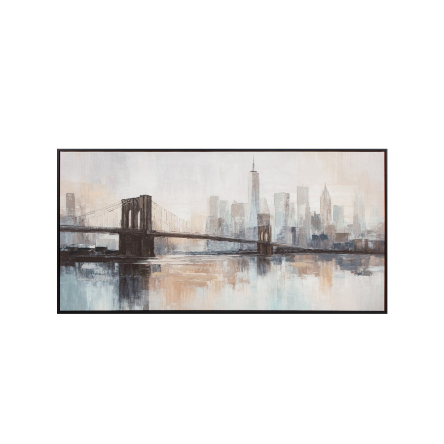 TABLEAU LA CITY HANDMADE AVCE CADRE - MULTICOULEUR Tableaux