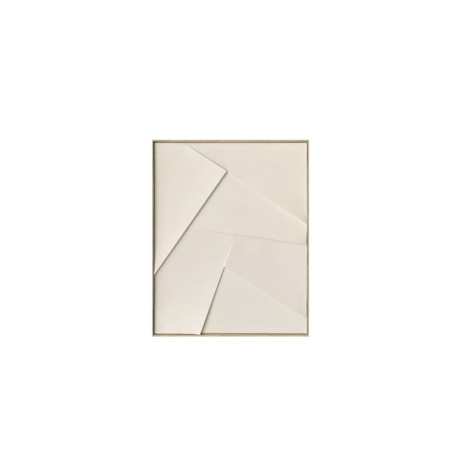 TABLEAU GEOMETRIQUE HANDMADE AVEC CADRE - BLANC Tableaux