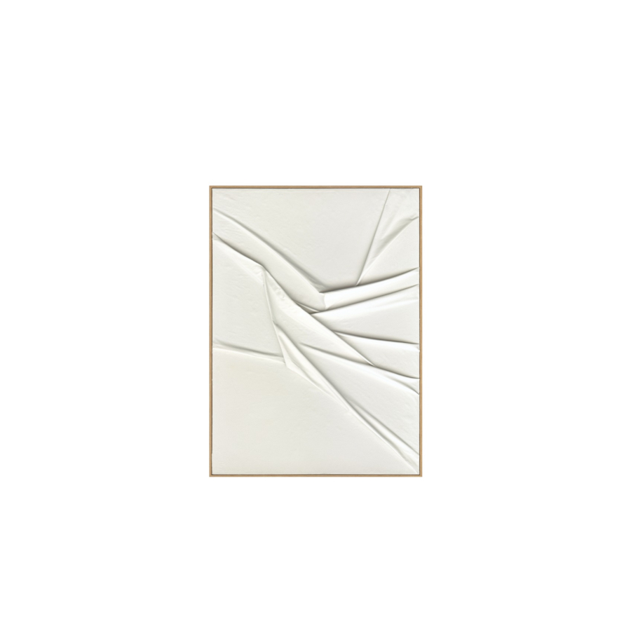 TABLEAU ABSTRAIT HANDMADE AVEC CADRE - BLANC Tableaux