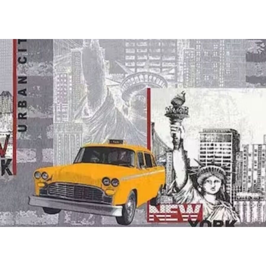 Papier Peint À Motifs Taxi - Jaune Papier peint