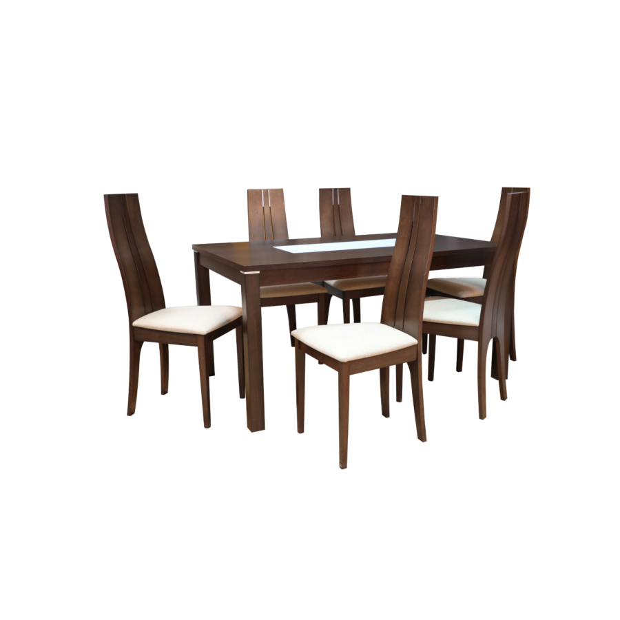 Set table + 6 Chaises BRUNO Marron