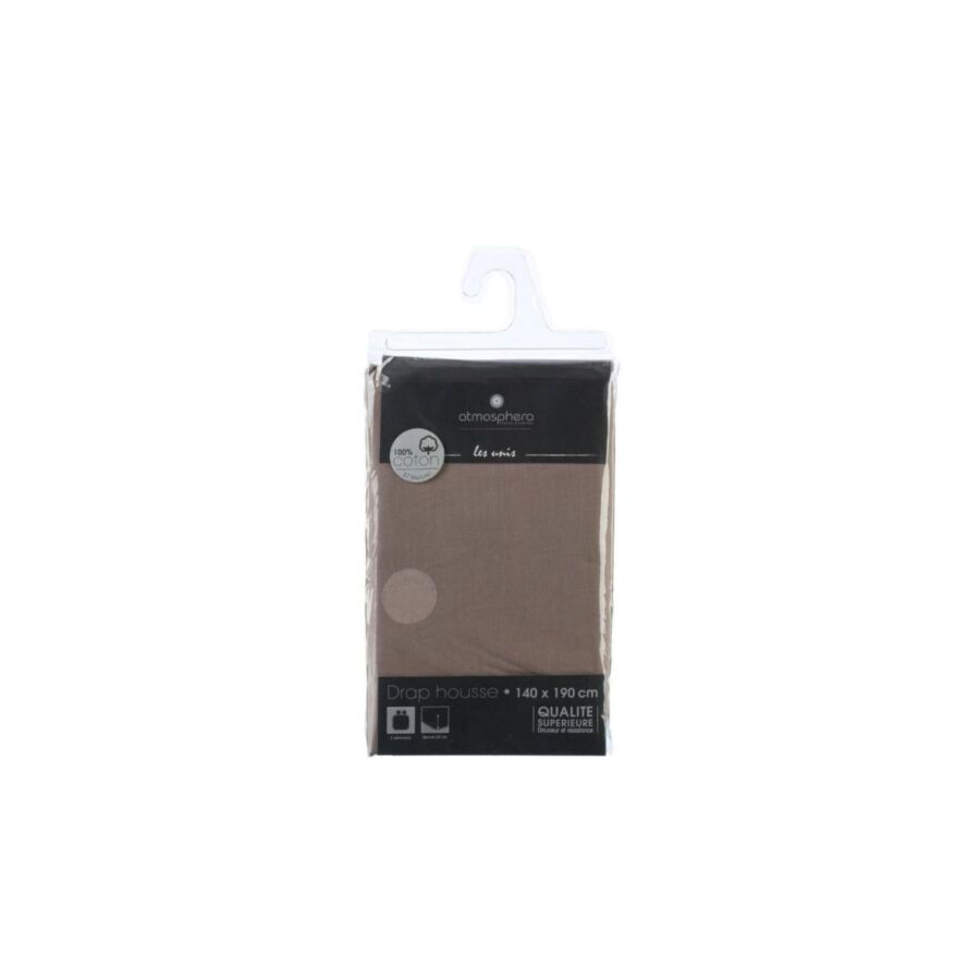 Drap Housse 140x190cm - Taupe Draps