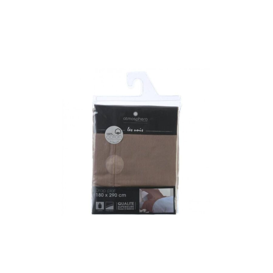 Drap Plat 180x290cm - Taupe Parure de lits