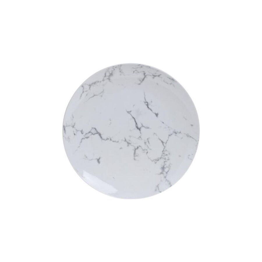 Assiette Effet Marbre 19 cm - Blanc Serviteurs
