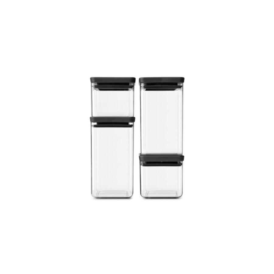 Kit de 4 Bocaux Carrés Rangement cuisine