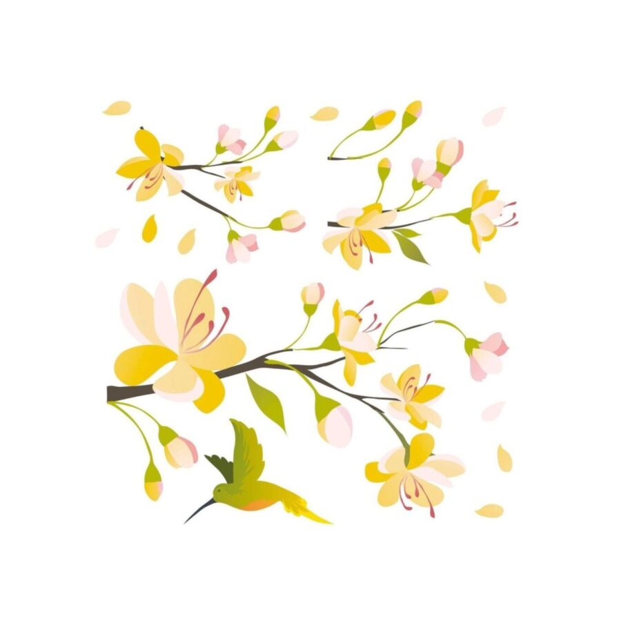 Stickers YELLOW BRUCH - Jaune Papier peint
