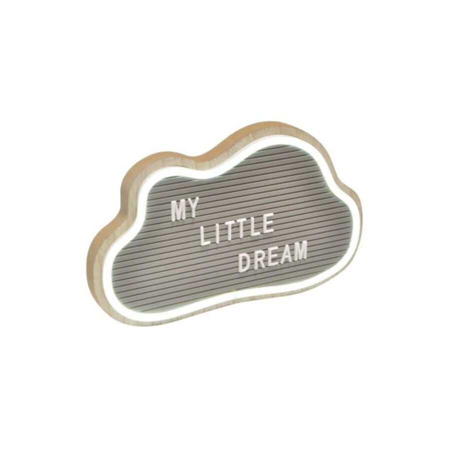 Boîte À Message Lumineuse Enfant Nuage - Gris Bibelots