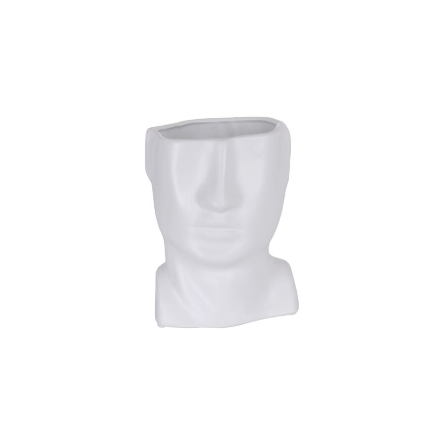 Vase En Forme Visage 15x15x19,5cm - Blanc Vases