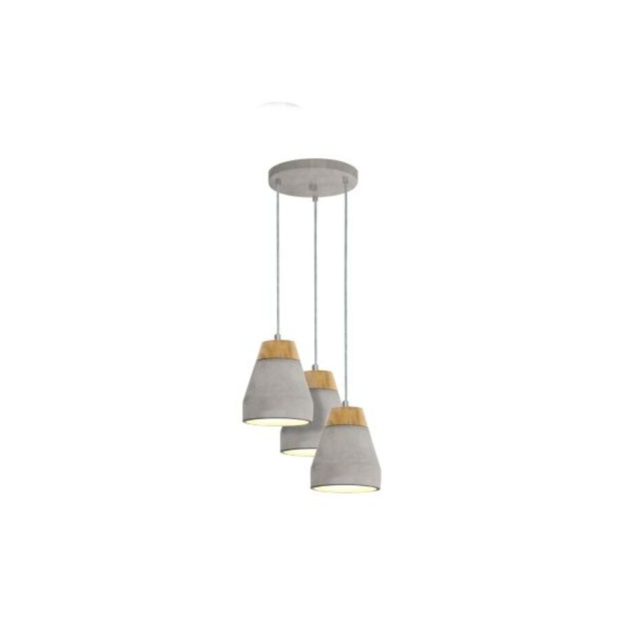 Suspension 3 Lampes TAREGA - Gris Suspensions
