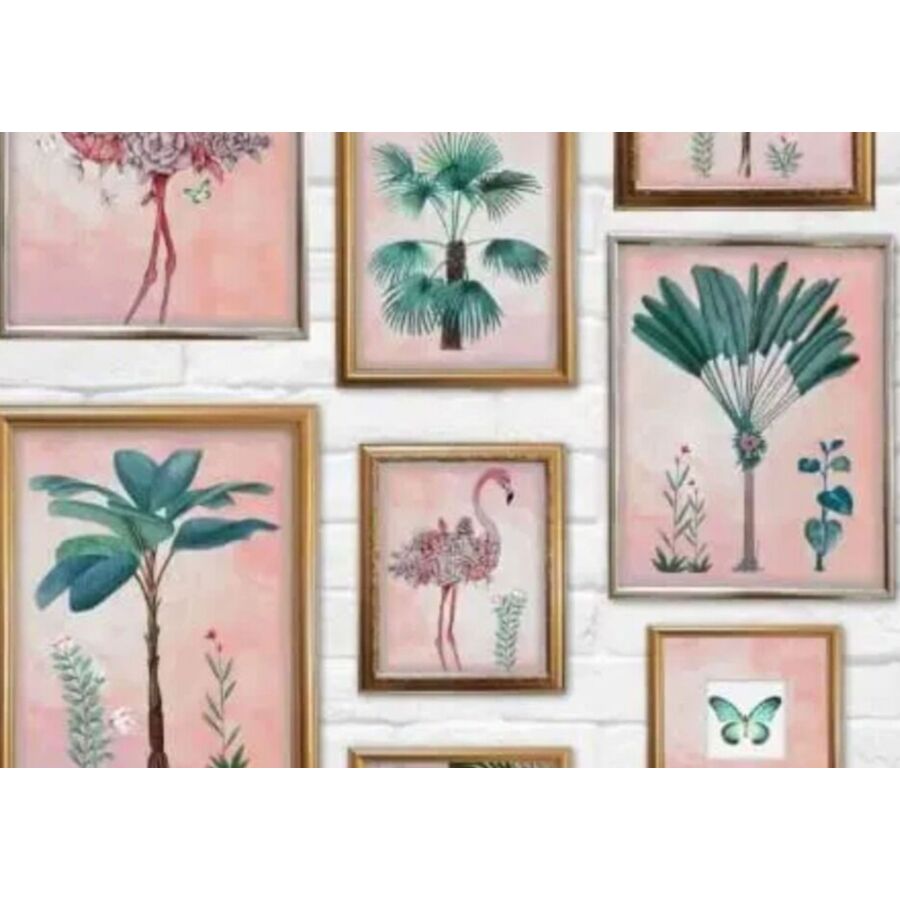 Papier Peint TROPICAL FRAME - Multicouleur Papier peint