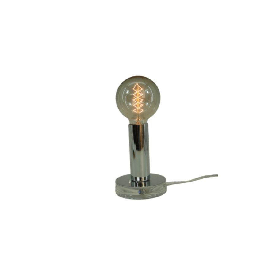 Lampe De Table En Métal Avec Ampoule - Chrome Bon plan