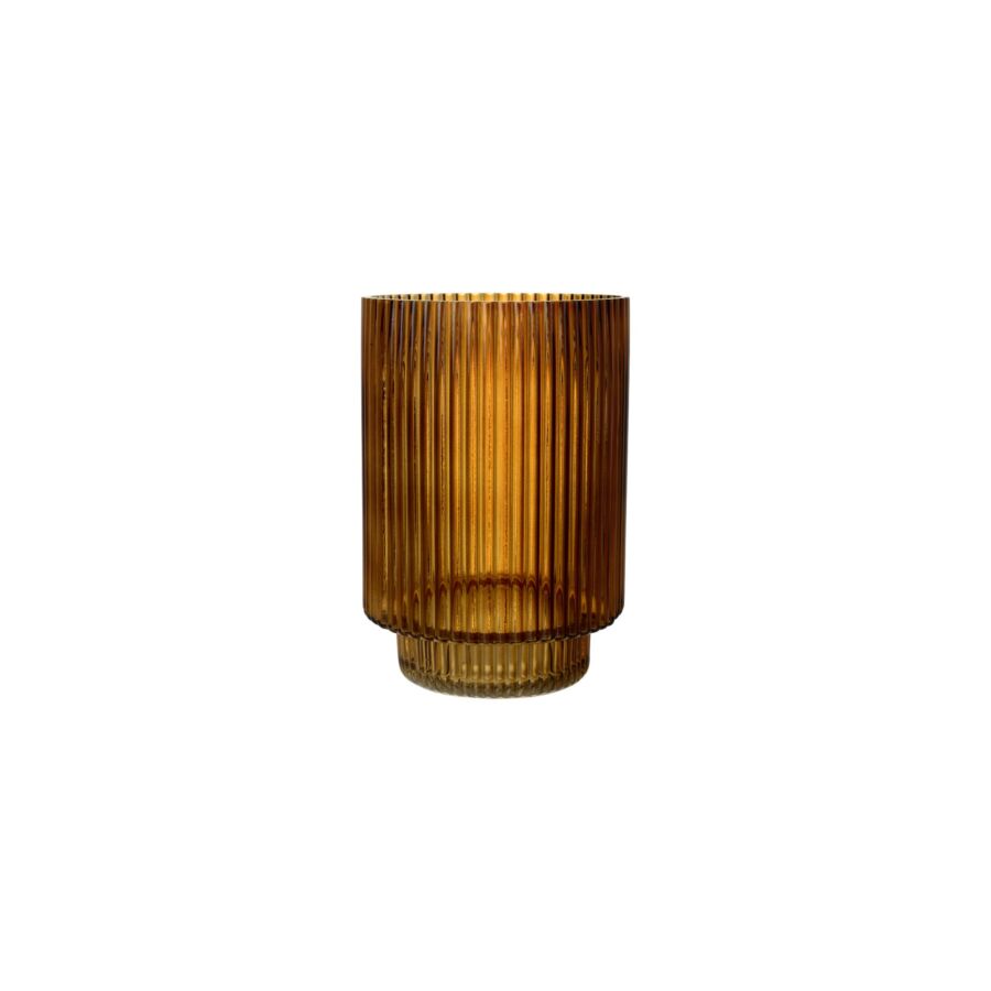 Vase En Verre Pulvérisé 12x23cm - Marron Bon plan
