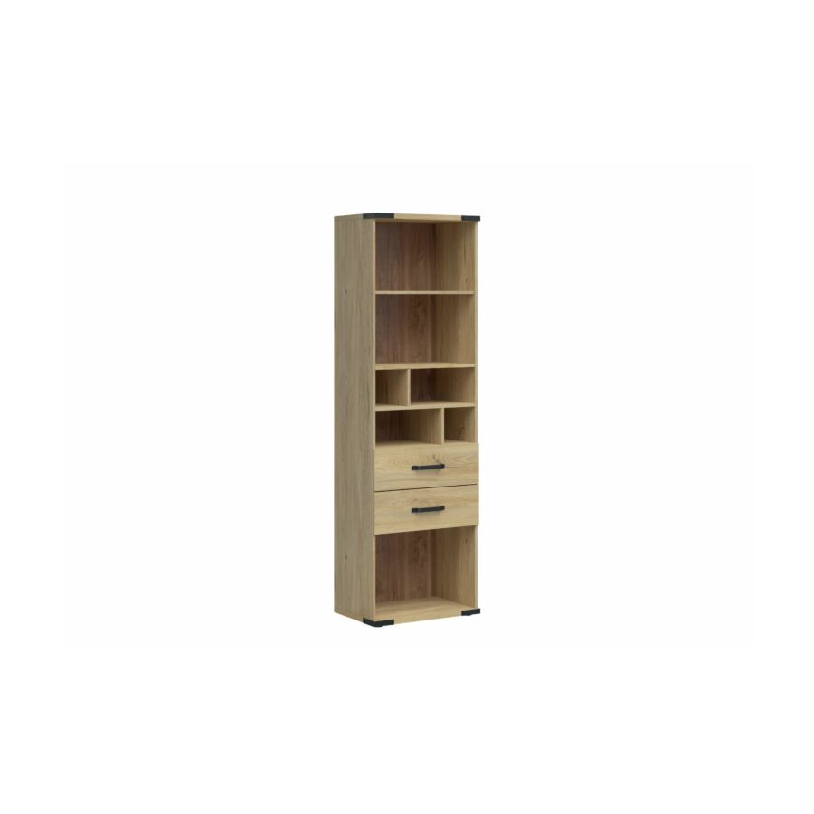 Bibliothèque LARA Avec 2 Tiroirs + 7 Niches - Chêne Bibliothèques